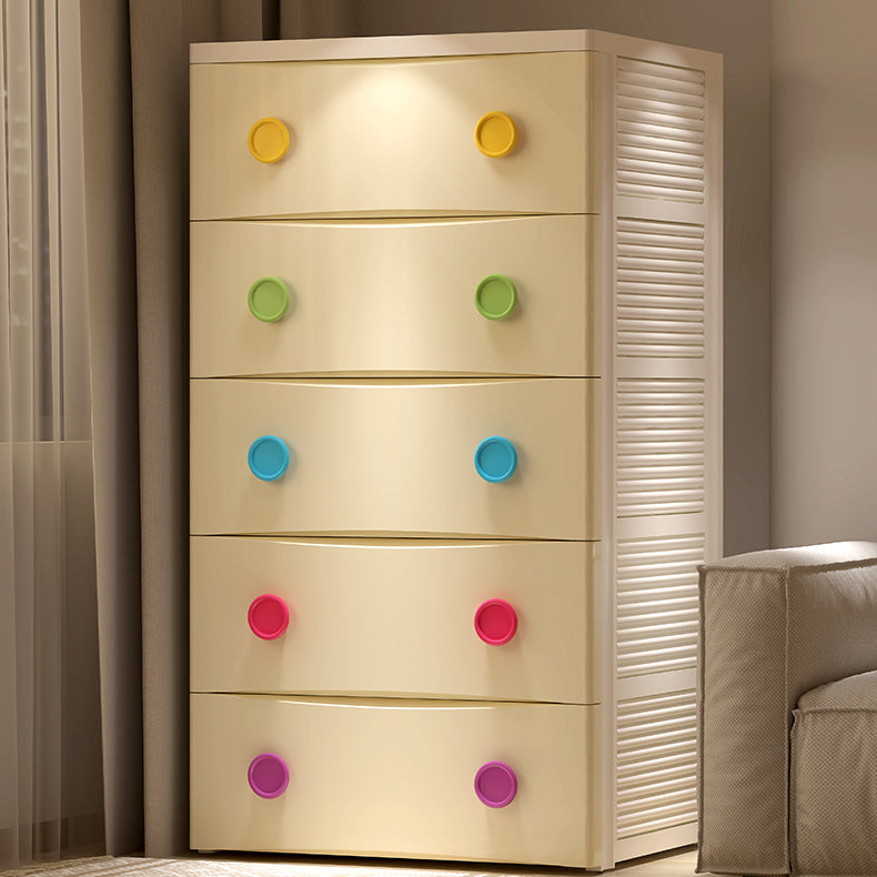 Scandinavian Nursery Dresser Plastic Vertical Kids Furniture with Drawers for Bedroom