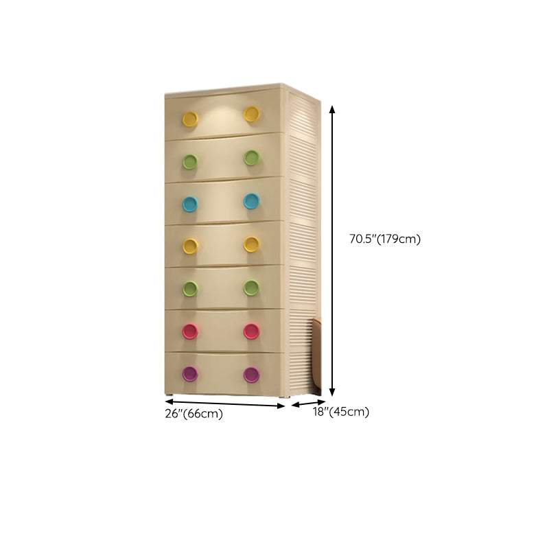 Scandinavian Nursery Dresser Plastic Vertical Kids Furniture with Drawers for Bedroom