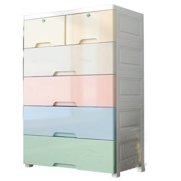 Contemporary Dresser for Kids Plastic Baby Dresser with Drawers