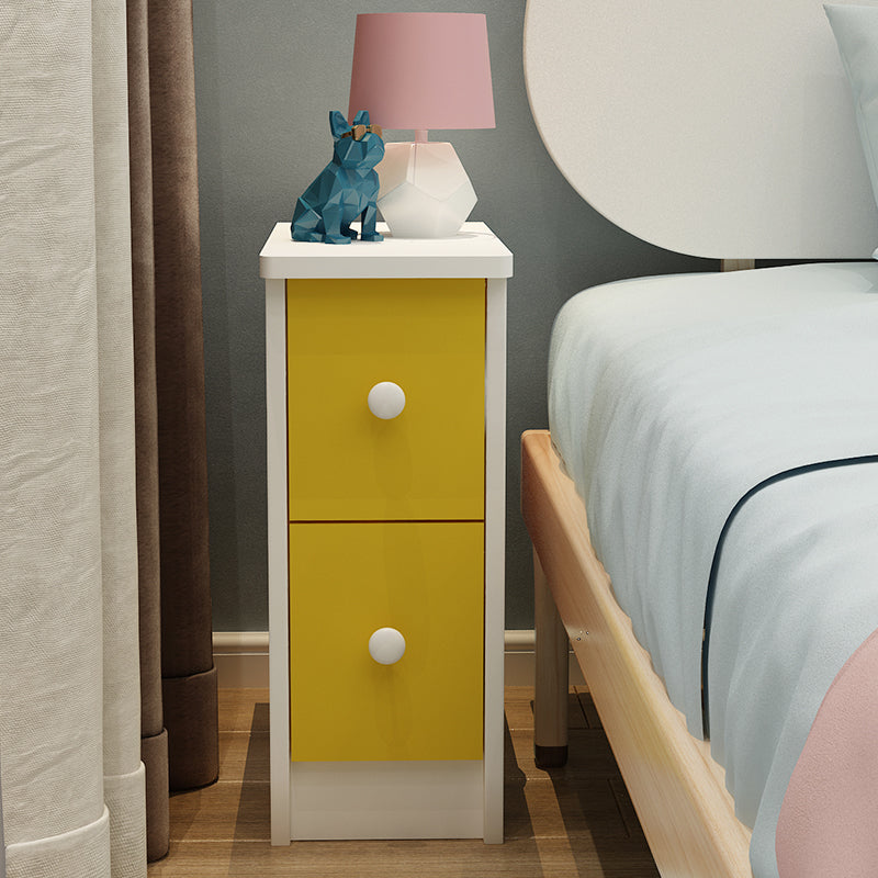 Modern Wooden Standard Nightstand 2 Drawers Kids Bedside Table