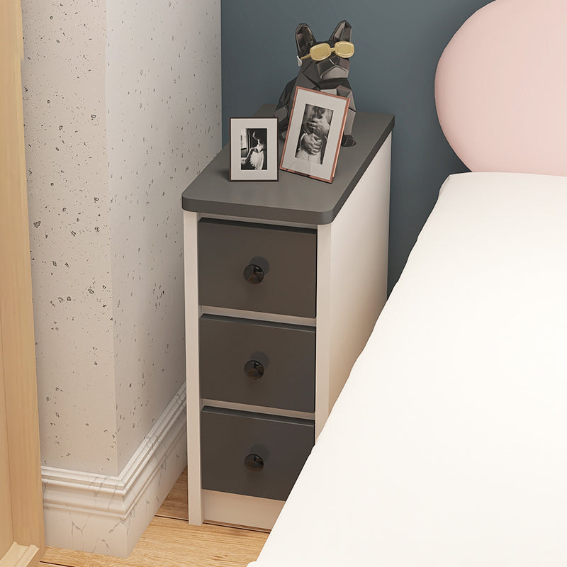 Modern 19.68" Tall Wooden Standard Nightstand 3 Drawers Kids Bedside Table