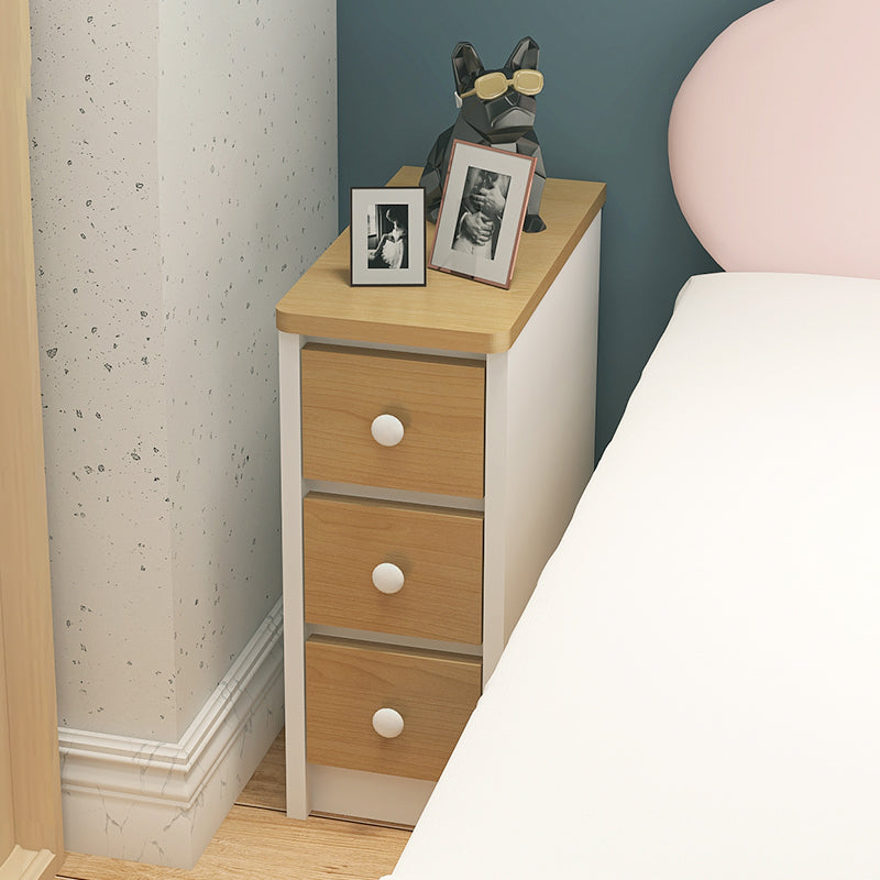 Modern 19.68" Tall Wooden Standard Nightstand 3 Drawers Kids Bedside Table