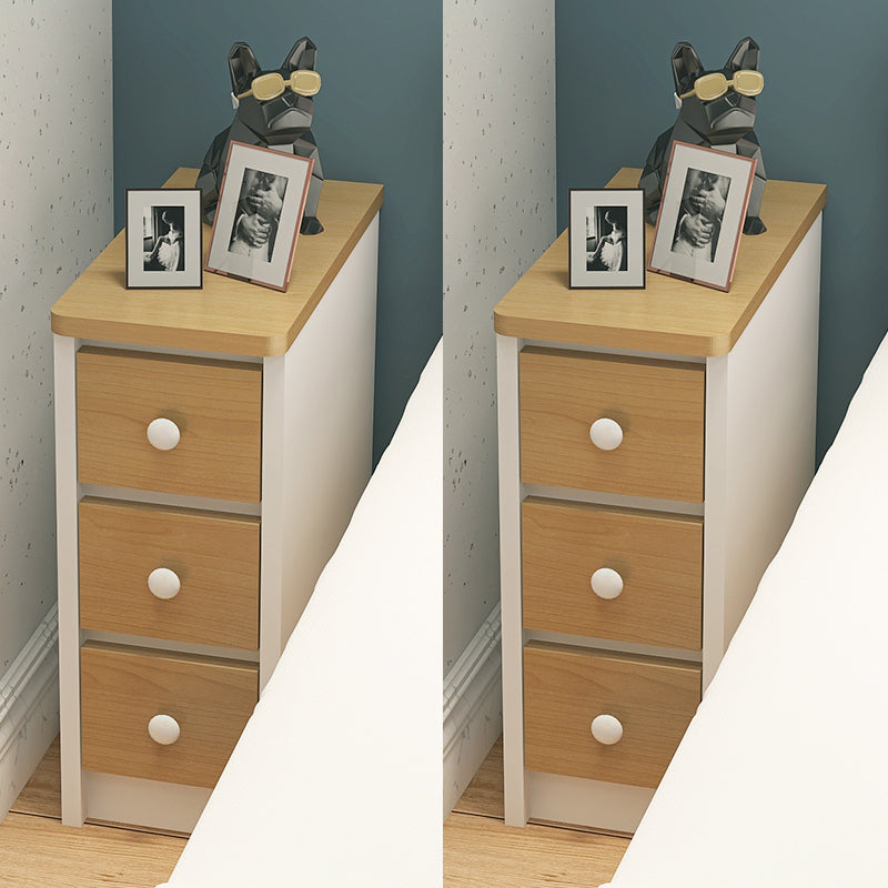 Modern 19.68" Tall Wooden Standard Nightstand 3 Drawers Kids Bedside Table