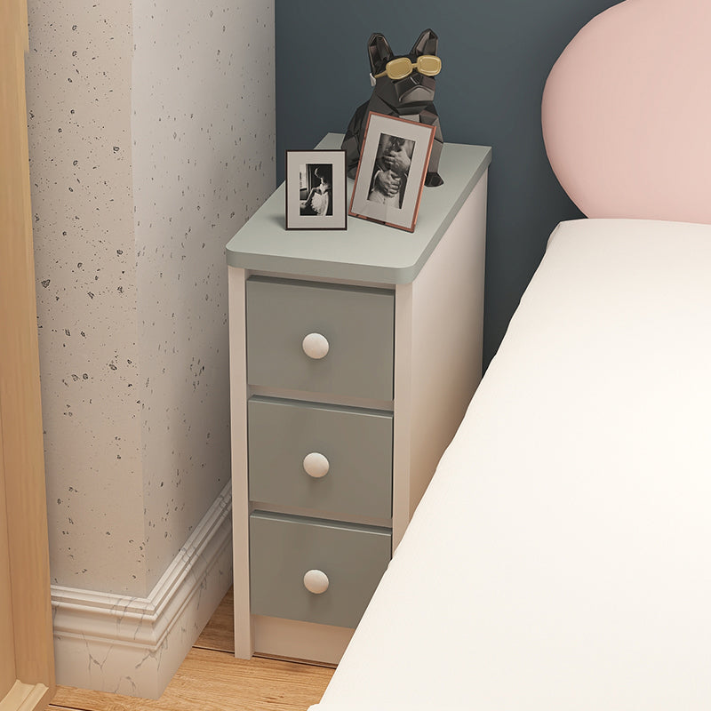 Modern 19.68" Tall Wooden Standard Nightstand 3 Drawers Kids Bedside Table