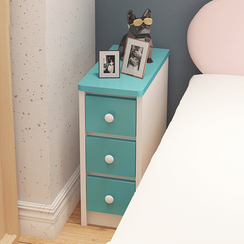 Modern 19.68" Tall Wooden Standard Nightstand 3 Drawers Kids Bedside Table