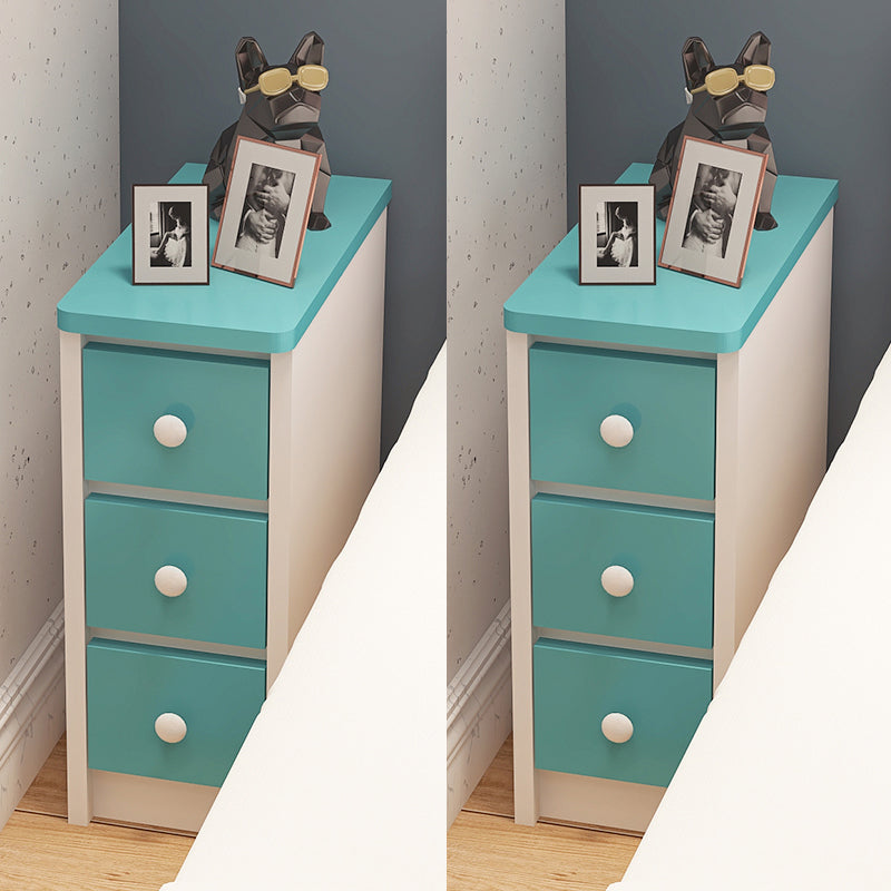 Modern 19.68" Tall Wooden Standard Nightstand 3 Drawers Kids Bedside Table