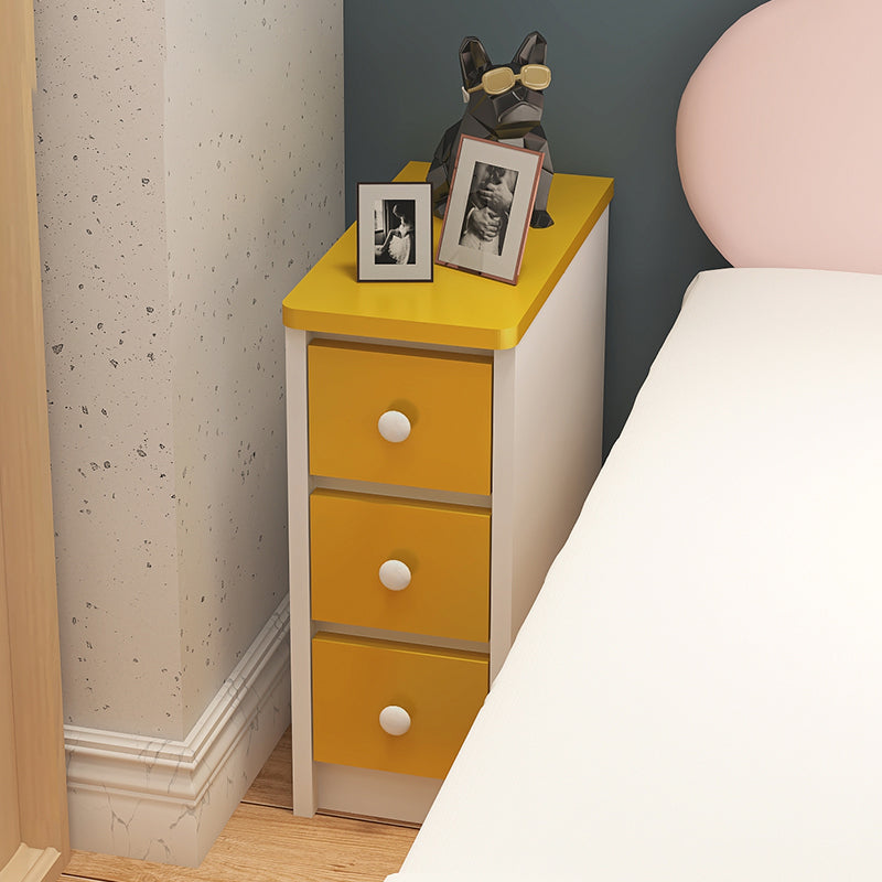 Modern 19.68" Tall Wooden Standard Nightstand 3 Drawers Kids Bedside Table