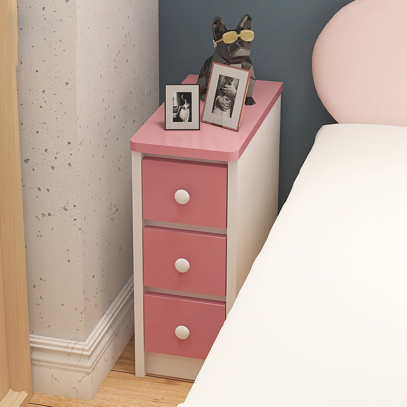 Modern 19.68" Tall Wooden Standard Nightstand 3 Drawers Kids Bedside Table