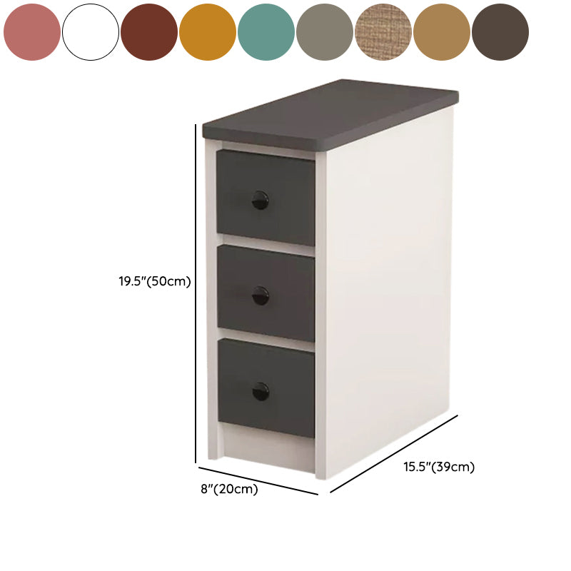 Modern 19.68" Tall Wooden Standard Nightstand 3 Drawers Kids Bedside Table