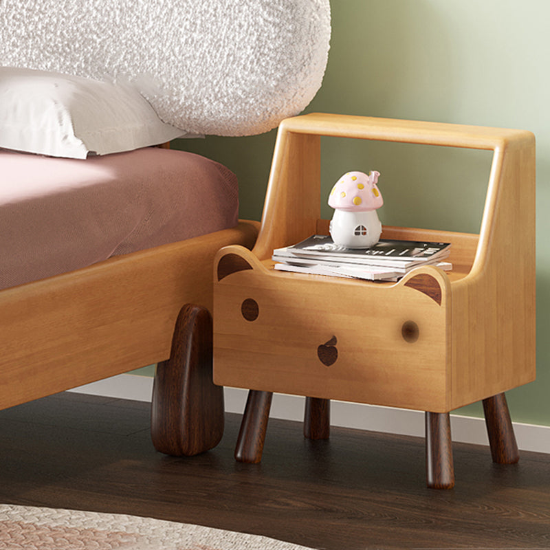 1 Drawer Standard Nightstand Solid Wood Animal Theme Kids Bedside Table