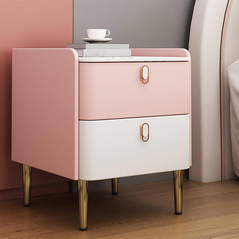 Modern & Contemporary Nursery Nightstand with Drawers Solid Wood Flat Top