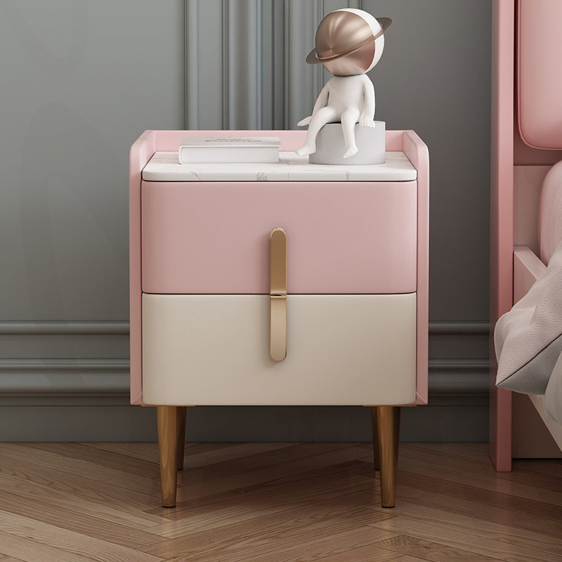 Modern & Contemporary Nursery Nightstand with Drawers Solid Wood Flat Top