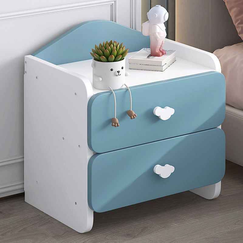 Youth Nightstand Manufactured Wood with Drawers Neutral Flat Top with Open Shelf