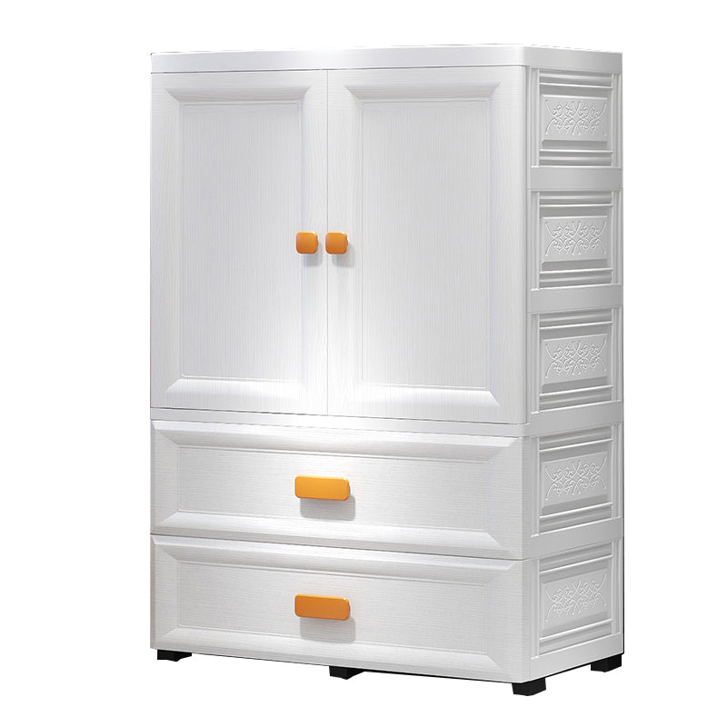 Plastic Kids Closet Modern Style Youth Armoire with Garment Rod