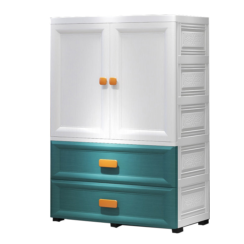 Plastic Kids Closet Modern Style Youth Armoire with Garment Rod