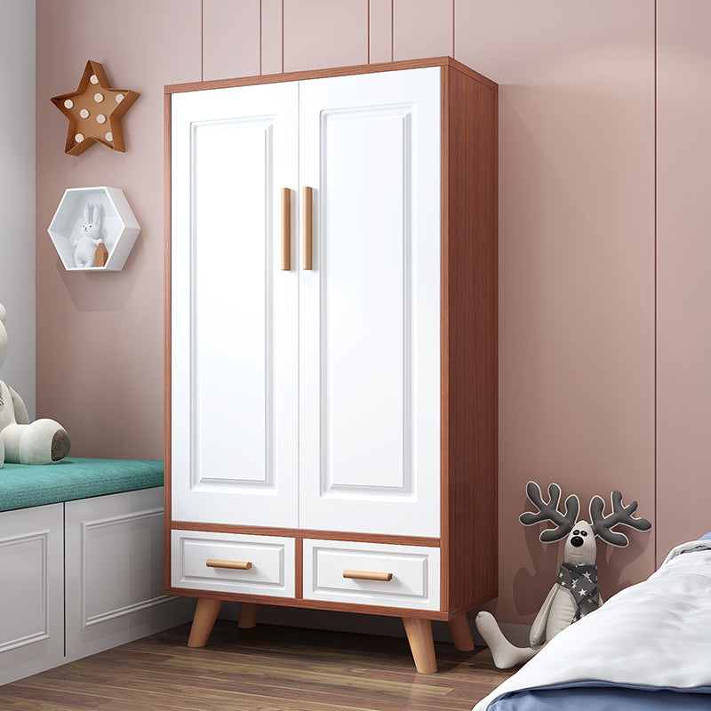 Modern Style Wardrobe Closet Wood Kid's Wardrobe with Garment Rod