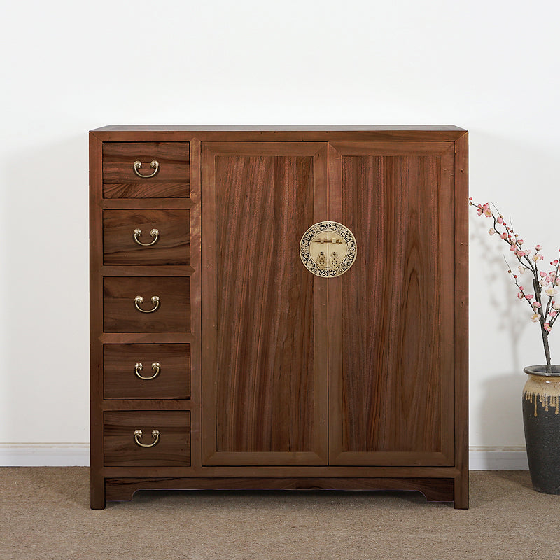 Modern Style Wardrobe Armoire Solid Wood Wardrobe Cabinet With Doors and Drawers