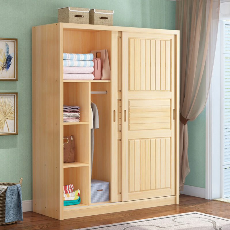 Modern Style Wardrobe Armoire Solid Wood Wardrobe Closet With Doors