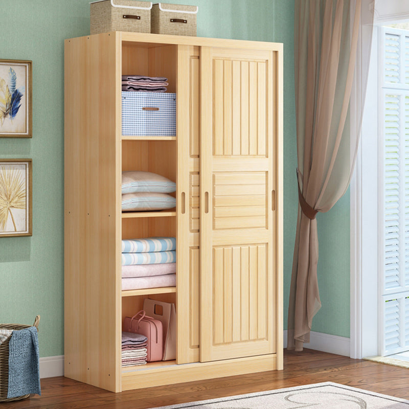 Modern Style Wardrobe Armoire Solid Wood Wardrobe Closet With Doors