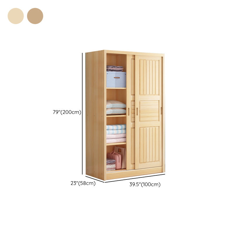 Modern Style Wardrobe Armoire Solid Wood Wardrobe Closet With Doors