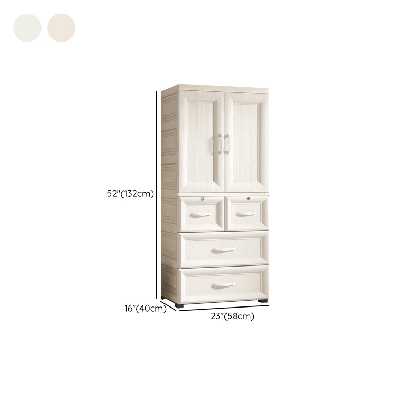 Modern Kid's Wardrobe Plastic 2-door Wardrobe Closet for Bedroom