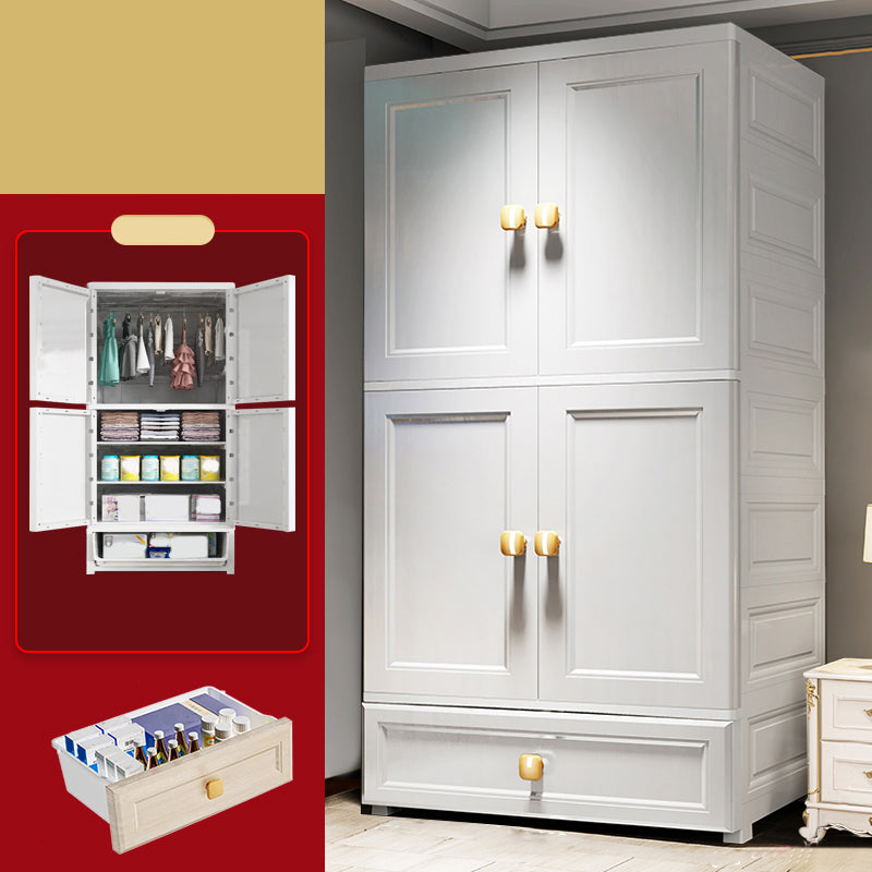 Contemporary Wardrobe Armoire Plastic Wardrobe Closet with Door