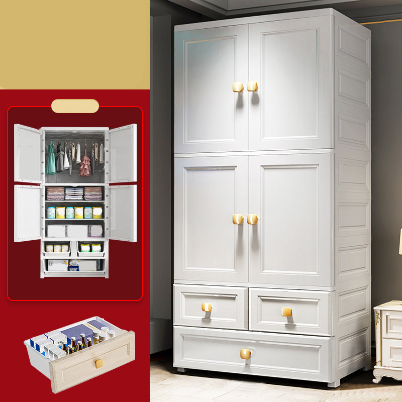 Contemporary Wardrobe Armoire Plastic Wardrobe Closet with Door