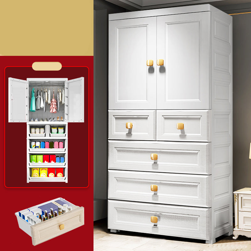 Contemporary Wardrobe Armoire Plastic Wardrobe Closet with Door