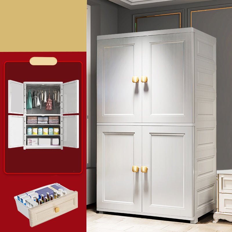 Contemporary Wardrobe Armoire Plastic Wardrobe Closet with Door