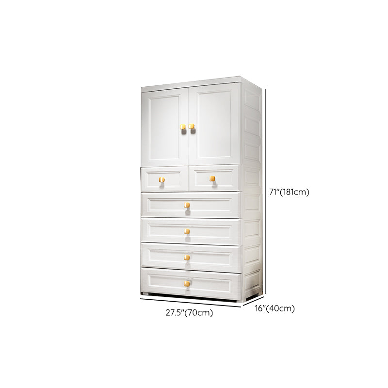 Contemporary Wardrobe Armoire Plastic Wardrobe Closet with Door