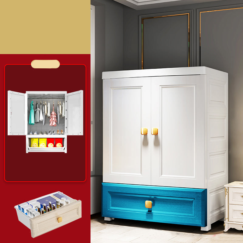 Modern Wardrobe Armoire Plastic Wardrobe Closet with Drawer and Door