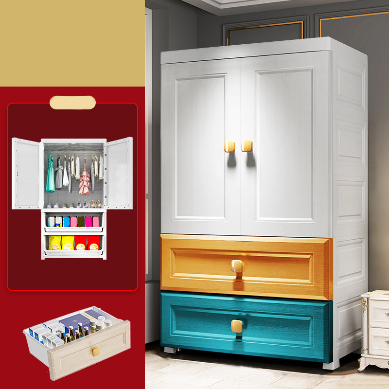 Modern Wardrobe Armoire Plastic Wardrobe Closet with Drawer and Door