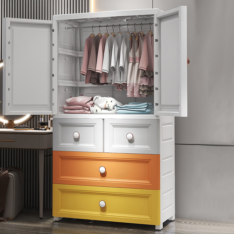 Modern Style Kid's Wardrobe Plastic Kids Closet with doors for Bedroom