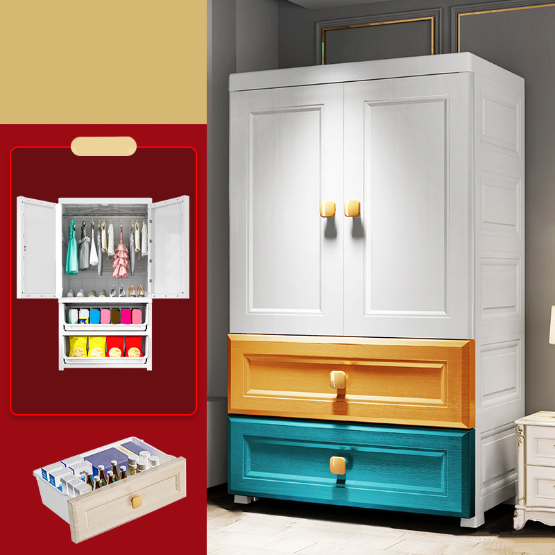 Modern Style Wardrobe Armoire Plastic Wardrobe Closet with Drawers