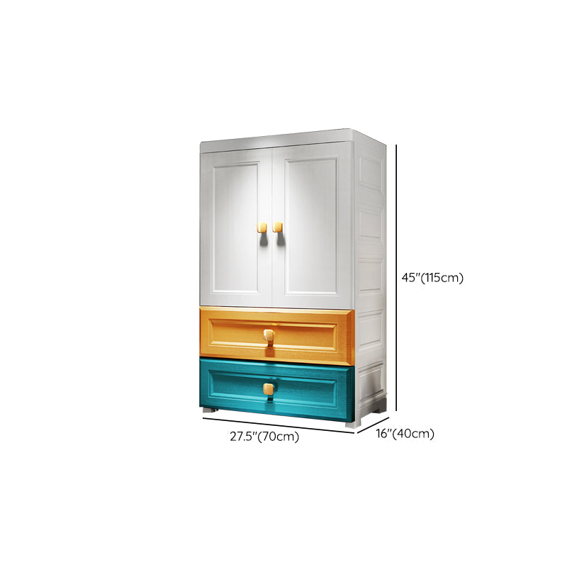 Modern Style Wardrobe Armoire Plastic Wardrobe Closet with Drawers