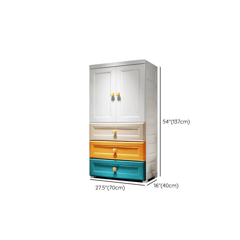 Modern Style Wardrobe Armoire Plastic Wardrobe Closet with Drawers