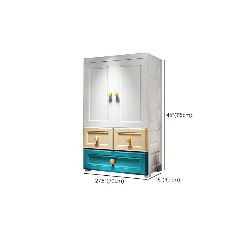 Modern Style Wardrobe Armoire Plastic Wardrobe Closet with Drawers