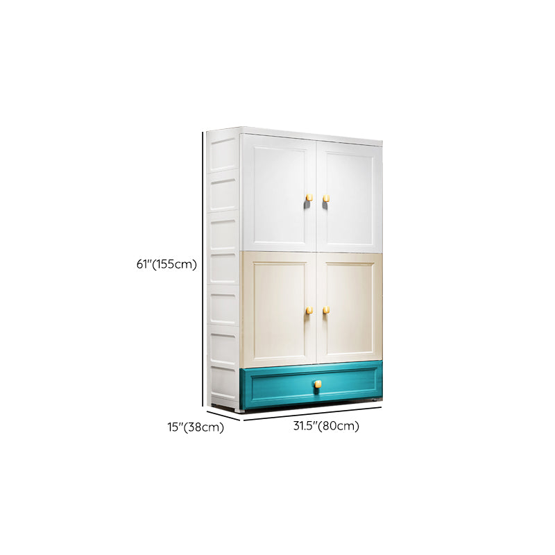 Modern Style Wardrobe Armoire Plastic Wardrobe Closet with Drawers