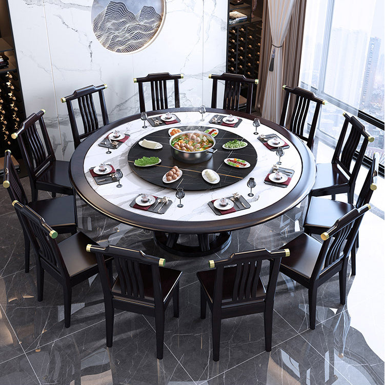 Round Dining Table with Wooden Pedestal Tradition Dinette Table for Home