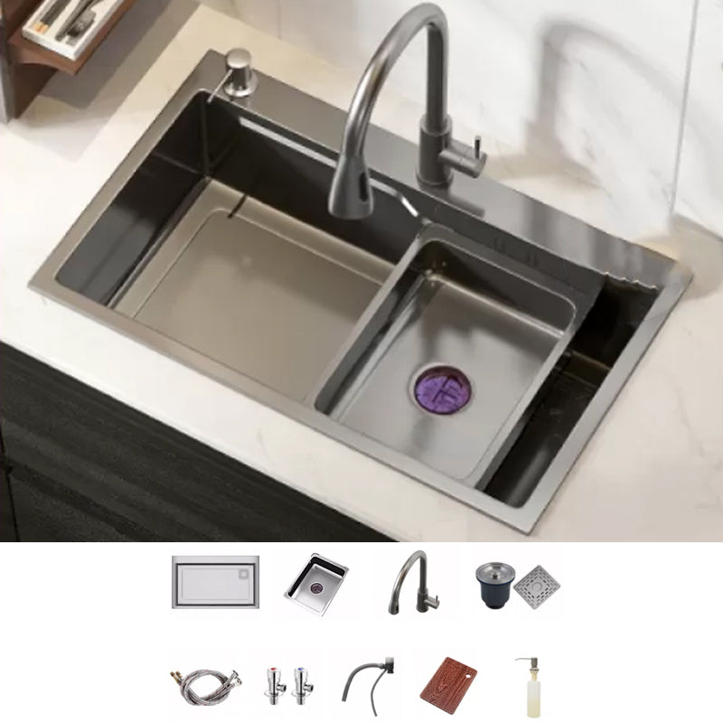 Modern Workstation Sink Stainless Steel with Drain Strainer Kit Workstation Ledge