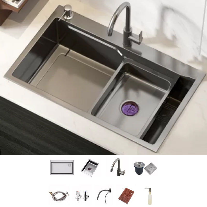 Modern Workstation Sink Stainless Steel with Drain Strainer Kit Workstation Ledge