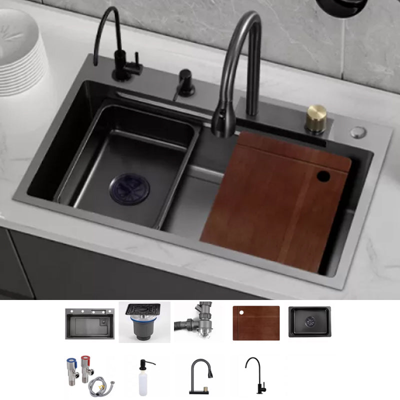 Modern Workstation Sink Stainless Steel with Drain Strainer Kit Workstation Ledge