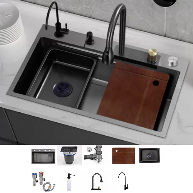 Modern Workstation Sink Stainless Steel with Drain Strainer Kit Workstation Ledge