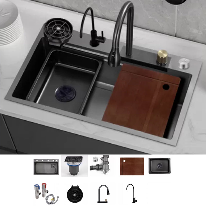 Modern Workstation Sink Stainless Steel with Drain Strainer Kit Workstation Ledge