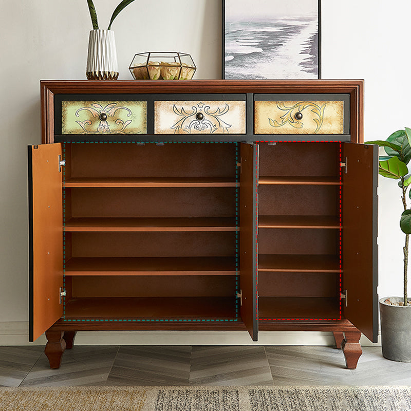 Wooden Home Sideboard Modern Minimalist Rectangular Sideboard Table with Drawers