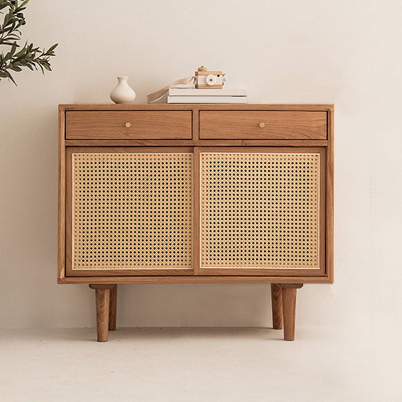 Solid Wood Storage Sideboard Modern Rectangle Server for Dining Room