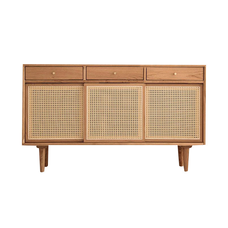 Solid Wood Storage Sideboard Modern Rectangle Server for Dining Room