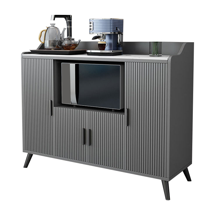 Glam Stone Top Sideboard Modern Indoor Dining Server with Cabinets for Kitchen