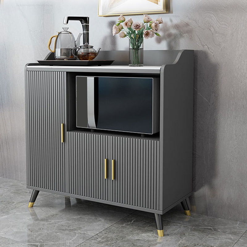 Glam Stone Top Sideboard Modern Indoor Dining Server with Cabinets for Kitchen