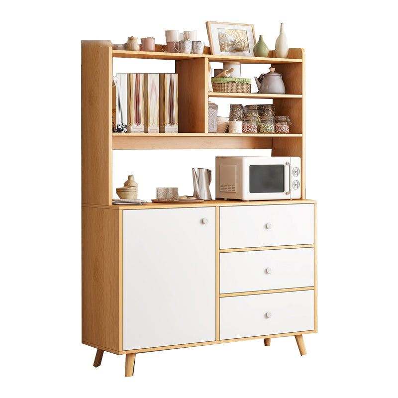 Modern Style Dining Server Engineered Wood Server with 3-Drawer